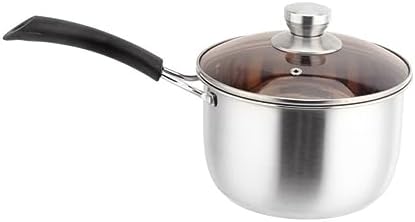 Garneck 16cm Stainless Steel Stockpot with Glass Lid and Steam Hole