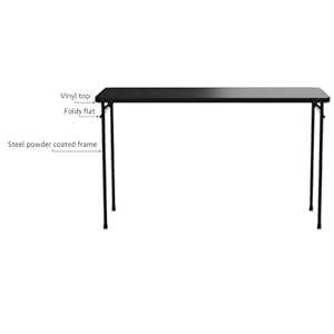 COSCO 20 x 48 Vinyl Top Folding Table Black