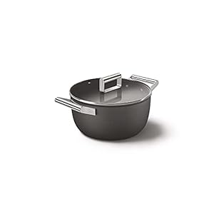 Smeg ckfc2411blm casserole pan 24cm and lid black non stick aluminium patented base  urban country home decor
