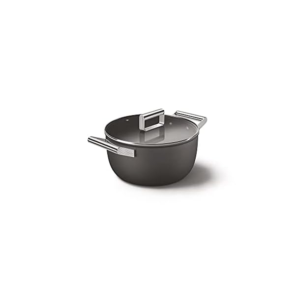 Smeg ckfc2411blm casserole pan 24cm and lid black non stick aluminium patented base  urban country home decor
