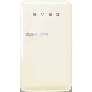 Smeg FAB10 50s Retro Style Aesthetic Refrigerator with 448 Cu Total Capacity 2 Glass Shelves LED Internal Light 22 Inches Cream Right Hand Hinge Made In Italy