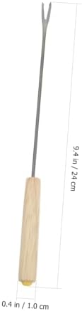 2pcs Oak Handle Fondue Fork Set for Cheese and Fruit