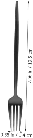 Stainless Steel Serving Set - Black Forks Spoons