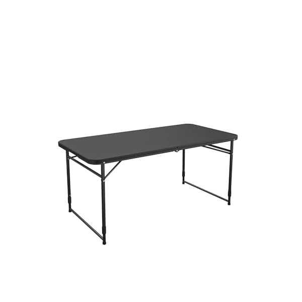   COSCO-4-ft-Fold-in-Half-Adjustable-Height-IndoorOutdoor-Utility-Table-Black