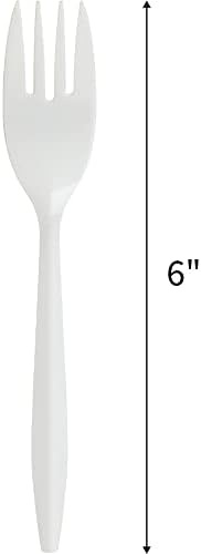 Genuine Joe Medium Weight Plastic Fork White x1000