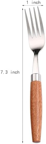 CHENSHUO Wooden Handle Dinner Forks Set 4 Pieces 73 Inches