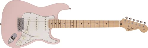 Fender Made in Japan Junior Collection Stratocaster MN Satin Shell Pink guitare électrique avec housse - Les Beatles, Paul McCartney, John Lennon, RIngo Starr, George Harrison Fender Made in Japan Junior Collection Stratocaster MN Satin Shell Pink guitare électrique avec housse