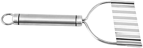 Ergonomic Stainless Steel Potato Slicer - 2 Piece Wave Chopper Carrot Crinkle Cutter