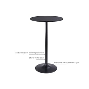 Furmax Bistro Pub Table Round Bar Height Cocktail Table Metal Base MDF Top Obsidian Table 23.8-Inch Top, 39.5-Inch Height (Black, 1-Pack) Furmax Bistro Pub Table Round Bar Height Cocktail Table Metal Base MDF Top Obsidian Table 238 Inch Top 395 Inch Height Black 1 Pack
