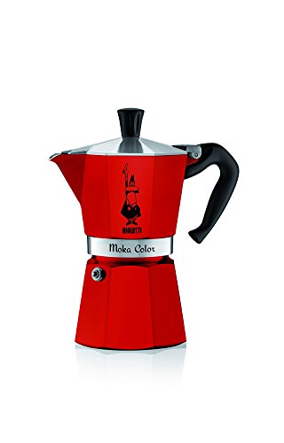 Bialetti Mocha Colour Aluminium Espresso Maker 6 Tasses red