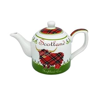   Royal-Tara-Highland-Cow-Bone-China-Teapot-White-and-Green-Tone-Ceramic-Infuser-Scottish-Kitchenware-Teatime-Capacity-22-Oz
