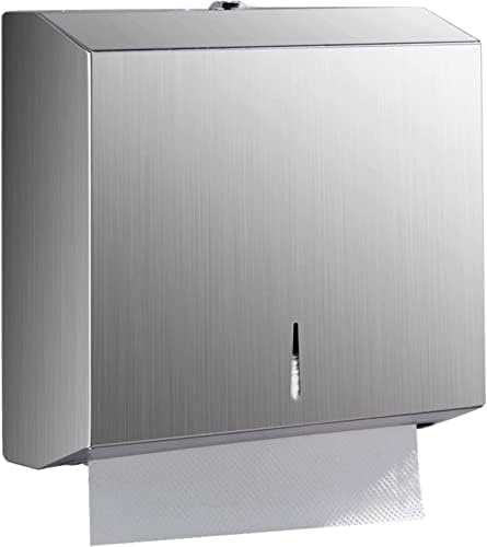 Modunful Paper Towel Dispenser Wall Mount - Commercial Stainless Steel Holder Large Capacity Durable
