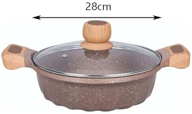 HTERWQEA Large Stock Pot - Non-Stick Induction-Compatible Brown