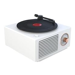 Lukasz Tourne-Disque Enceinte Bluetooth-Compatible V5.0 Vinyl Record Player StéRéO Vintage Portable Haut-Parleur Blanc - Les Beatles, Paul McCartney, John Lennon, RIngo Starr, George Harrison