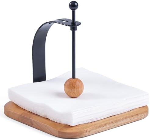 Beechwood Napkin Holder Elegant Wood Square for Table Dispenser