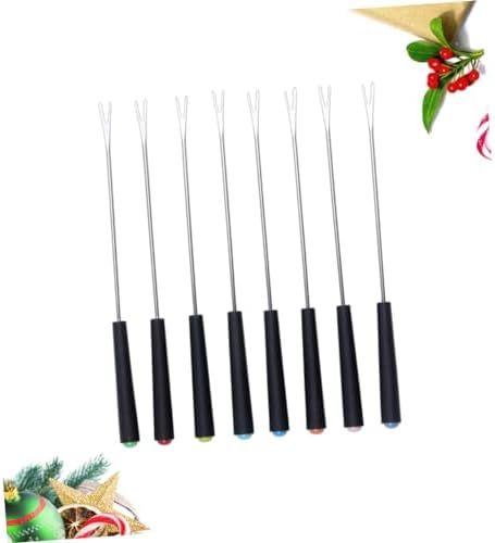 8-Piece Stainless Steel Meat Fondue Forks for BBQ Cheese