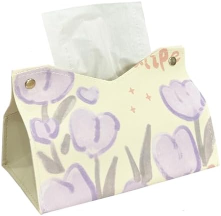 Zest Purple Tulip Tissue Box Beautiful Leather Tissue Box Design Luxurious Napkin Organizer