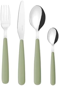 Guzzini 24-Piece Stainless Steel Cutlery Set Sage Green
