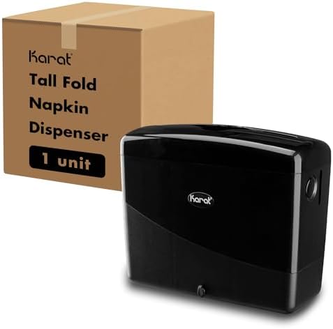 Karat Tall Fold Tabletop Napkin Dispenser Black Versatile Durable Commercial Use