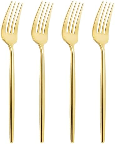 U-QE 180Pcs Gold Plastic Forks - Heavy Duty