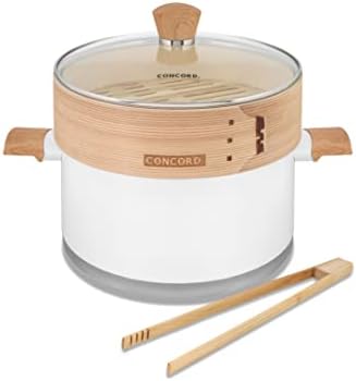 10 Stainless Steel Steamer Pot with Natural Bamboo Steamer