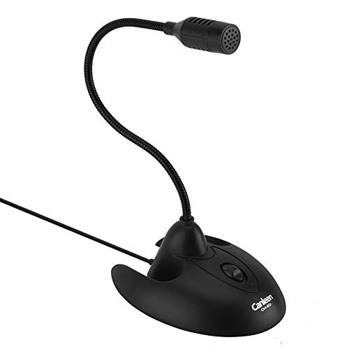 Richer-R Flexibles PC-Tischmikrofon, Flexible Schwanenhals Desktop Microphone 3,5mm Klinke,rutschfest Standfuß PC Kondensator Mikrofon Ständer Mikro für Bürotreffen Online-Chat Karaoke usw.(Black) – Bild 8
