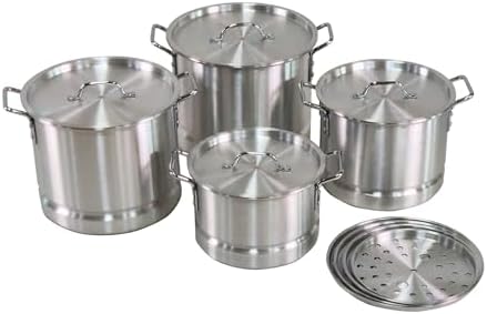 IMUSA 4 Piece Aluminum Steamer Set 8 12 16 20 Qt
