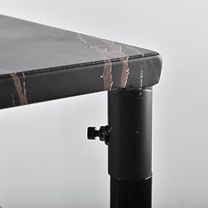 413inch Height Modern Dining Table for 4 5 Person Industrial Metal Pipe Design Pub Bar Table for Kitchen Rustic Computer Meeting Desk for Home Office Narrow Patio Table with 2 Tier Storage Black