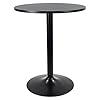 KKTONER Round Bar Table 236 Inch Top for Cocktail Bar Pub Dining Bistro 287H Black