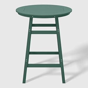 WestinTrends Malibu Outdoor 35 HDPE Round Patio Bar Height Table Dark Green