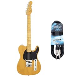 G&L Guitars ASAT Classic Tribute Guitare électrique Blonde Butterscotch + câble jack Keepdrum - Les Beatles, Paul McCartney, John Lennon, RIngo Starr, George Harrison