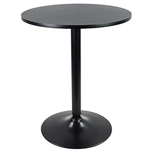 KKTONER Round Bar Table 236 Inch Top for Cocktail Bar Pub Dining Bistro 287H Black