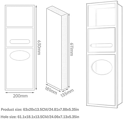 Recessed Stainless Steel Hand Towel Dispenser with Trash Can