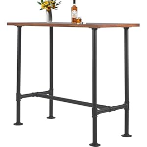   Industrial-413inch-Height-Bar-Table-Vintage-Pipe-Design-Bistro-Table-Rustic-Kitchen-Dining-Breakfast-Desk-Farmhouse-Office-Computer-Desk-Wooden-Top-Pub-Coffee-Table