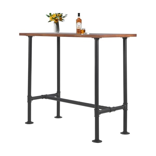   Industrial-413inch-Height-Bar-Table-Vintage-Pipe-Design-Bistro-Table-Rustic-Kitchen-Dining-Breakfast-Desk-Farmhouse-Office-Computer-Desk-Wooden-Top-Pub-Coffee-Table