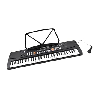 Clavier Électronique Orgue électronique 61 touches Piano électrique Clavier électronique de musique numérique noir avec microphone - Les Beatles, Paul McCartney, John Lennon, RIngo Starr, George Harrison