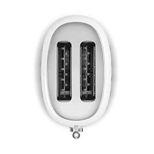 Smeg 2 slice toaster stainless steel ovo collection two slice toaster with 6 presets and removable crumb tray glossy white  urban country home decor