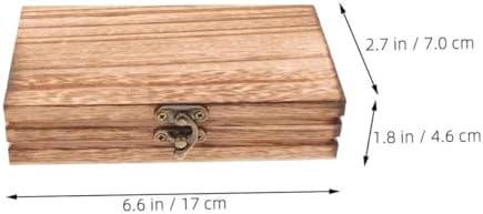 HEALLILY Wooden Jewelry Organizer Lidded Box with Buckle Lid