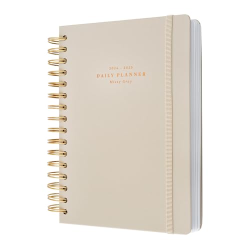 Kokonote - Agenda Scolaire 2024 2025 Journalier Gris | Agenda Spirale - Août 2024 à Juillet 2025