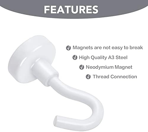 E BAvite Strong White Magnetic Hooks