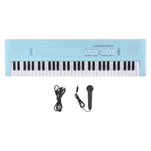 Clavier Électronique 61 Touches Piano Portable Clavier De Piano Microphone 6 Chansons De Démonstration 5 Rythmes Différents(Blue) - Les Beatles, Paul McCartney, John Lennon, RIngo Starr, George Harrison Clavier Électronique 61 Touches Piano Portable Clavier De Piano Microphone 6 Chansons De Démonstration 5 Rythmes Différents(Blue)