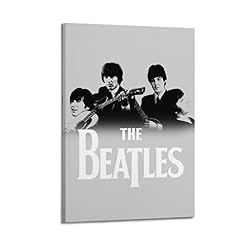 SHUPSY Poster décoratif sur toile The Beatles Black & White Art – Impression moderne pour chambre à coucher – 60 x 90 cm - Les Beatles, Paul McCartney, John Lennon, RIngo Starr, George Harrison