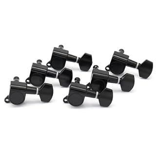 Lot de 6 mécaniques de réglage for guitare électrique TL ST avec logo FD(6R Black) - Les Beatles, Paul McCartney, John Lennon, RIngo Starr, George Harrison