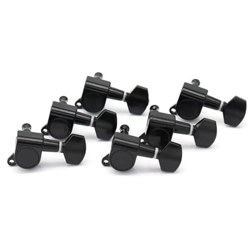 Lot de 6 mécaniques de réglage for guitare électrique TL ST avec logo FD(6R Black) - Les Beatles, Paul McCartney, John Lennon, RIngo Starr, George Harrison Lot de 6 mécaniques de réglage for guitare électrique TL ST avec logo FD(6R Black)