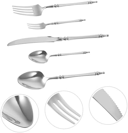 KICHOUSE 304 Stainless Steel Fork Spoon Set for Family Dinners