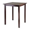 Winsome Parkland 3898 inch x 3386 inch x 3386 inch Wood Square HighPub Square Table Antique Walnut 94134