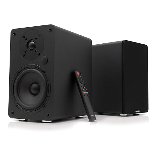 VULKKANO A5 Arc Enceintes Monitoring Active avec Woofer 5.25″, Bluetooth 5.0, HDMI Arc, Optique, RCA, Coaxial, USB, Sortie Subwoofer, Enceinte Amplifiée HiFi au Design Élégant, Couleur Noire - Les Beatles, Paul McCartney, John Lennon, RIngo Starr, George Harrison VULKKANO A5 Arc Enceintes Monitoring Active avec Woofer 5.25", Bluetooth 5.0, HDMI Arc, Optique, RCA, Coaxial, USB, Sortie Subwoofer, Enceinte Amplifiée HiFi au Design Élégant, Couleur Noire