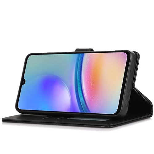 FUNHULLUN Handyhülle für Samsung Galaxy A05S Leder Hülle Flip Case mit Kartenfach Standfunktion für Samsung Galaxy A05S Schutzhülle,Schwarz – Bild 5