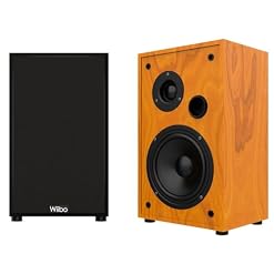 Wiibo String 15 Walnut – Enceintes HiFi de Bibliothèque – Puissance 100W – Niveau de Pression Acoustique >80dB – Tweeter 2 Pouces et Woofer 5 Pouces – Paire d’Enceintes Surround Sound - Les Beatles, Paul McCartney, John Lennon, RIngo Starr, George Harrison