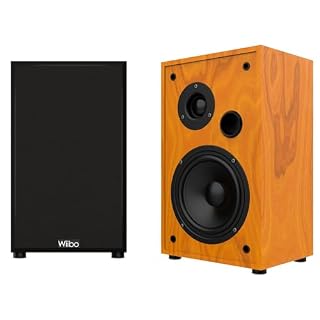 Wiibo String 15 Walnut – Enceintes HiFi de Bibliothèque – Puissance 100W – Niveau de Pression Acoustique >80dB – Tweeter 2 Pouces et Woofer 5 Pouces – Paire d’Enceintes Surround Sound - Les Beatles, Paul McCartney, John Lennon, RIngo Starr, George Harrison